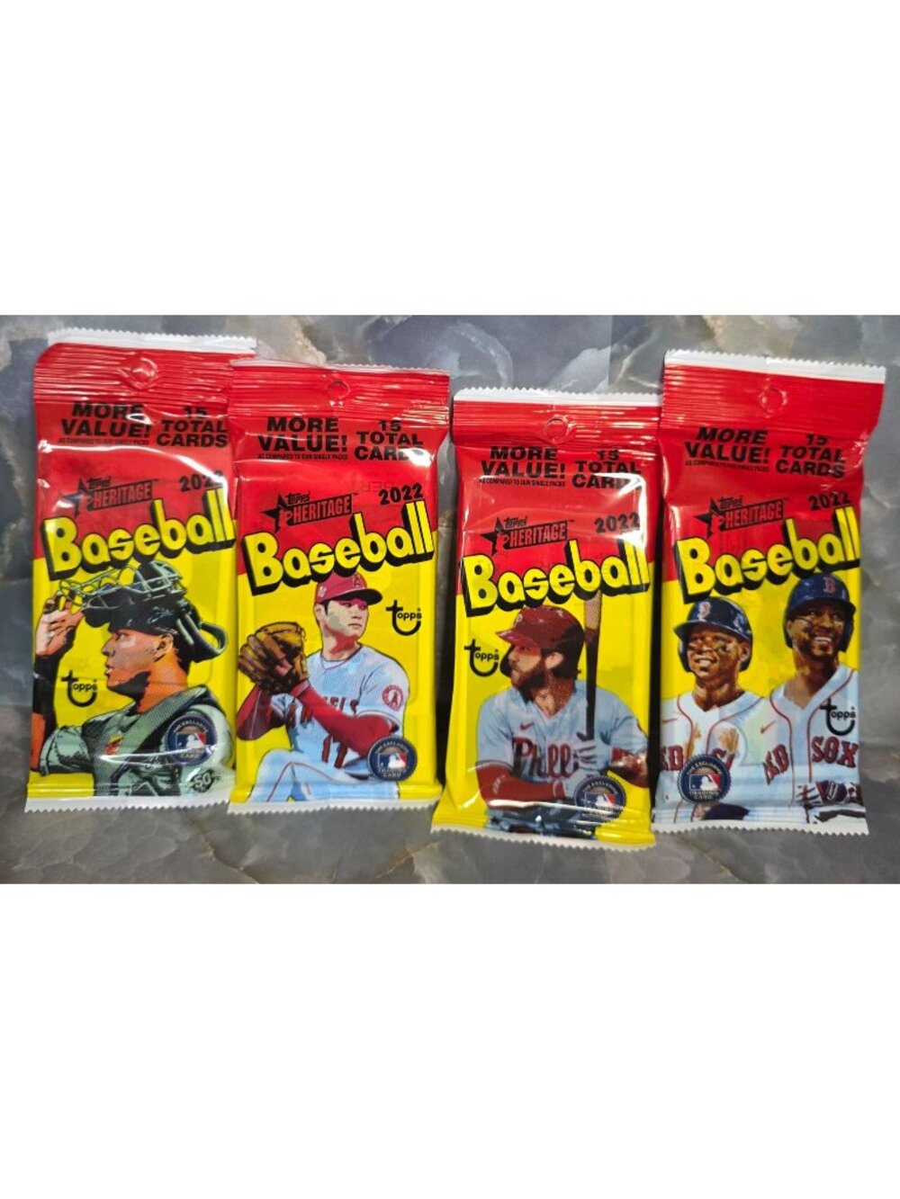 2022 Topps Heritage Baseball 4 Value Packs Factory Sealed 60 Cards MLB